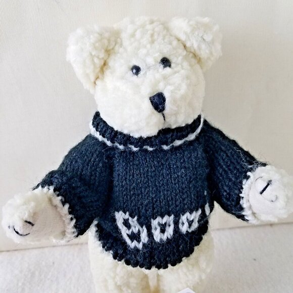 Berkeley Designs white plush Bear 5-Jointed with Boo blue Sweater‎ NWT 10" - Picture 3 of 13